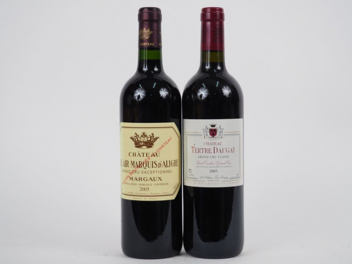 2 BOUTEILLES MARGAUX : 1 TERTRE DAUGAY GCC 2005 - 1 CHÂTEAU BEL AIR MA