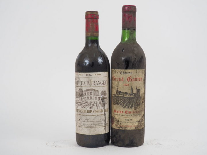 2 BOUTEILLES ST EMILION : 1 CHÂTEAU GRANGEY 1986 BS - 1 CHÂTEAU GRAND 