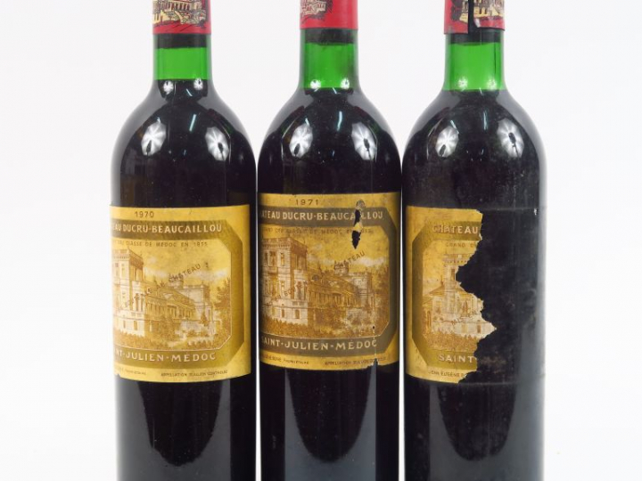 3 BOUTEILLES CHÂTEAU DUCRU BEAUCAILLOU GCC ST JULIEN : 2 de 1970 BG 1 