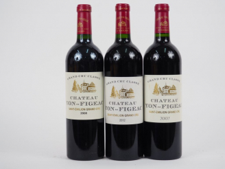 Vente aux enchères 3 BOUTEILLES CHÂTEAU YON FIGEAC ST EMILION GCC - 2007/2008/2012