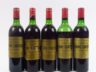 Vente aux enchères 5 BOUTEILLES CHÂTEAU BRANE CANTENAC GCC MARGAUX : 2 de 1978 LB EA - 2 
