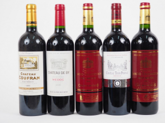 Vente aux enchères 5 BOUTEILLES MEDOC : 2 CHÂTEAU LAROSE TRINTAUDON CB 2004 - 1 CHÂTEAU T