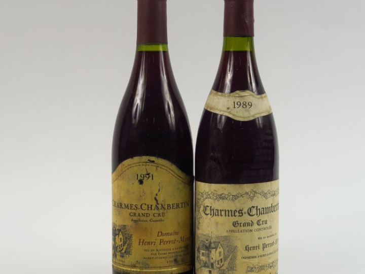 2 BOUTEILLES CHARMES CHAMBERTIN GC H. PERROT MINOT - 1 de 1989/1 de 19