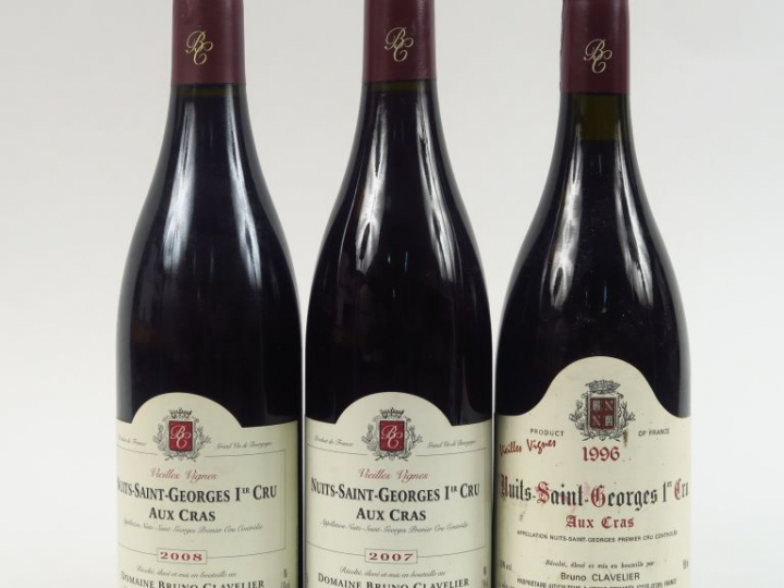 3 BOUTEILLE NUITS ST GEORGES 1er CRU 'AUX CRAS' V.V. B. CLAVELIER - 1 