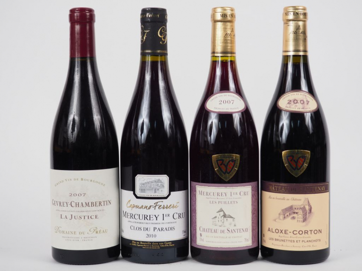 4 BOUTEILLES : 1 GEVREY CHAMBERTIN 'LA JUSTICE'  BROCHON 2007 - 1 ALOX
