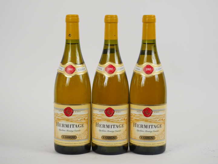 3 BOUTEILLES HERMITAGE BLANC GUIGAL - 1995