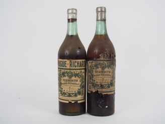 Vente aux enchères 2 VIEILLES BOUTEILLES VERMOUTH NUGUE RICHARD - BS