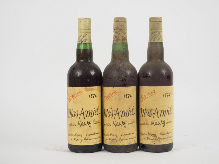 3 BOUTEILLES MAURY MAS AMIEL 1974 - BS
