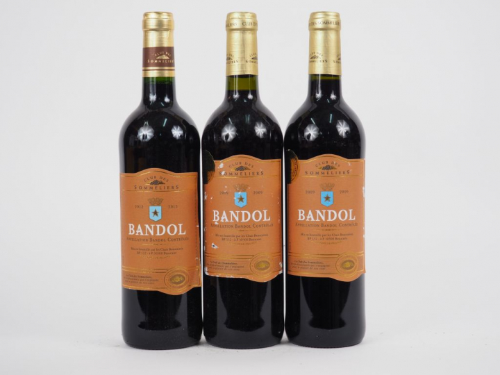 3 BOUTEILLES BANDOL CLUB DES SOMMELIERS: 2 de 2009 - 1 de 2012