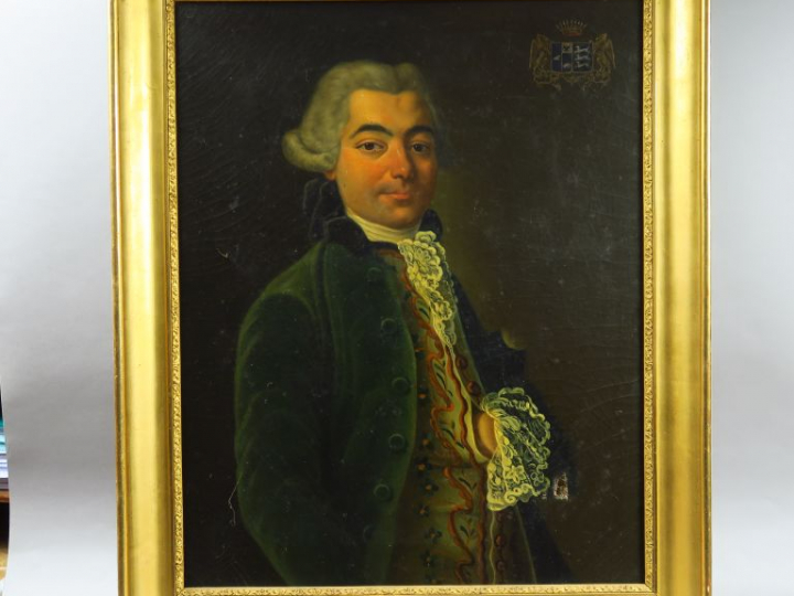 Ecole française fin XVIIIe début XIXe. "Portrait de Léon de Pourquery 