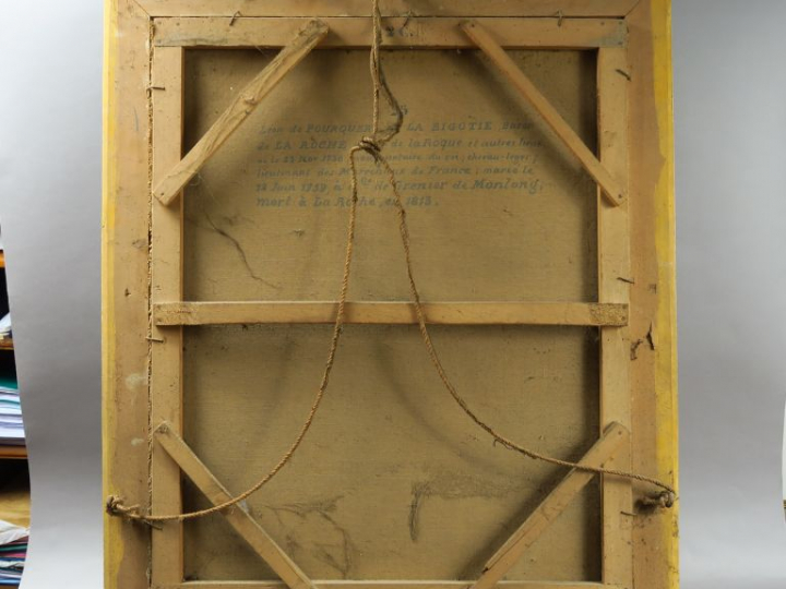 Ecole française fin XVIIIe début XIXe. "Portrait de Léon de Pourquery 