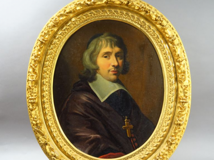 Ecole française fin XVIIIe. "Portrait de Jean de Roquette, Evêque d'Au