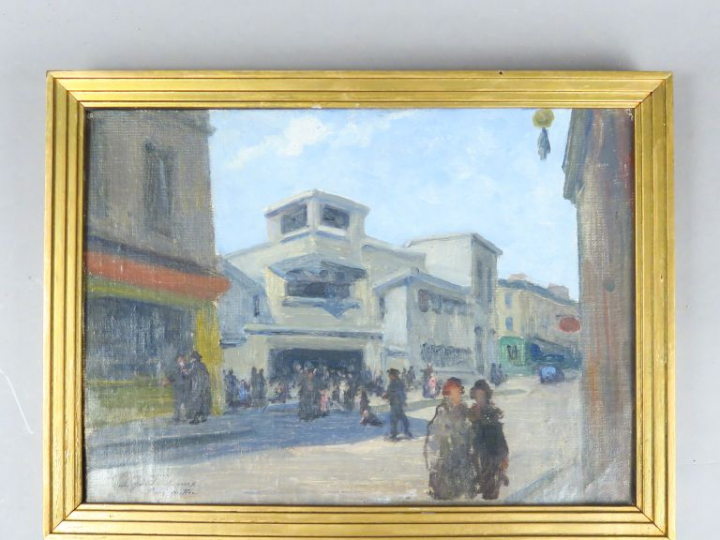 NATTER. " La synagogue, rue Julien Lacroix à Paris".  Huile sur toile,