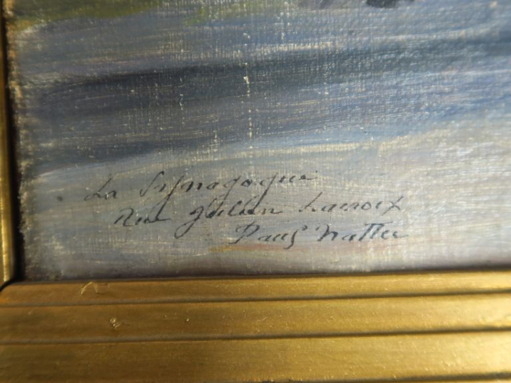 NATTER. " La synagogue, rue Julien Lacroix à Paris".  Huile sur toile,