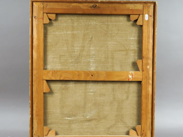 C. VENARD. "Nature morte".  Huile sur toile, signée en bas à droite. D