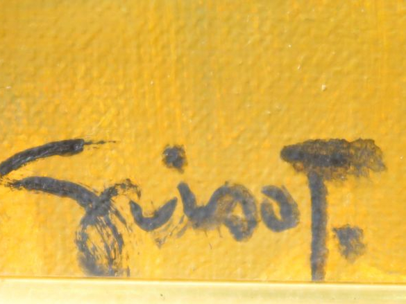 GRISOT. "Colette au bois".  Huile sur toile, signée en bas à gauche. D