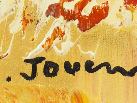 Michel JOUENNE. "Le mas perdu". Huile sur toile, signée en bas à droit