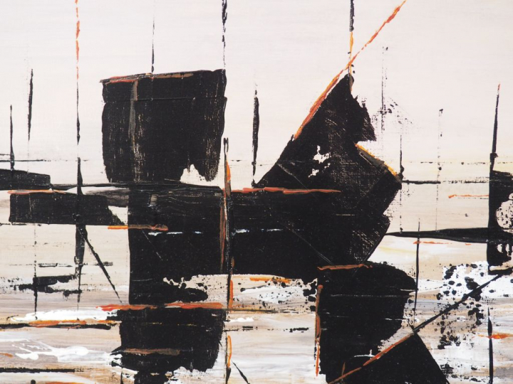 S. JULIA. "Marine". Huile sur toile, signée en bas à droite. Dim. 70 x