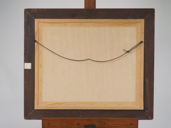 Pierre MAS. "Nature morte". Peinture sur papier. Dim. 38 x 51 cm.