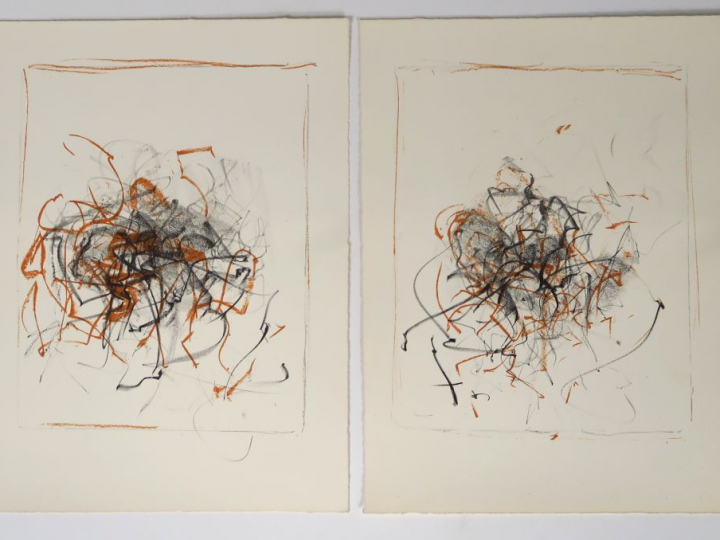 Joan MITCHELL. "Compositions abstraites". Quatre lithographies. Dim. :