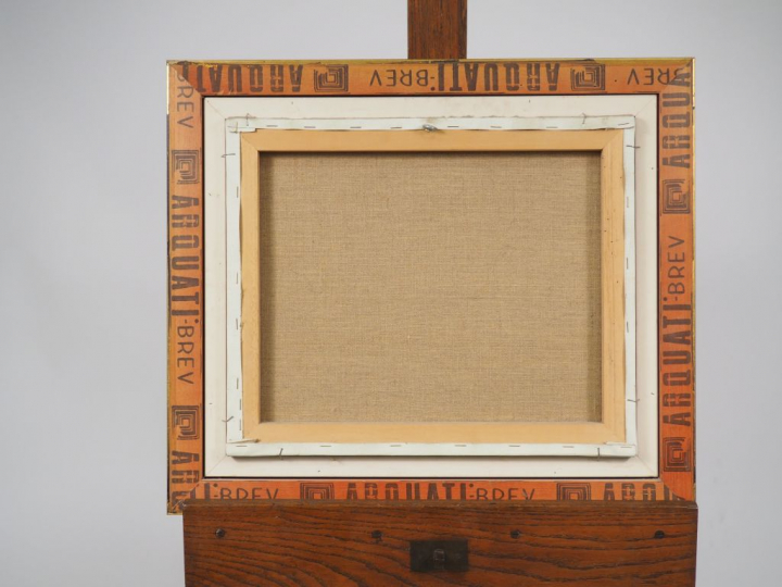 SUNE. "Paysage de neige" Huile sur toile, signée en bas à droite. Dim.