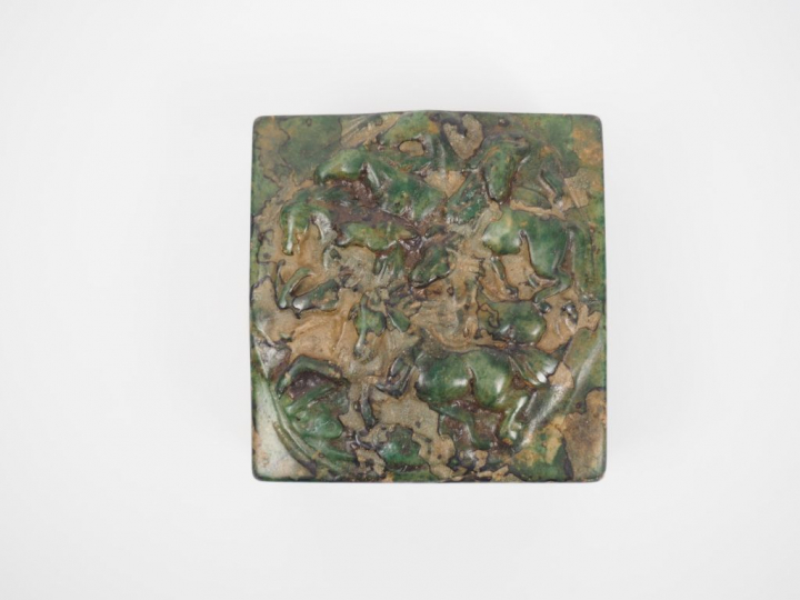 Petit sceau fantaisie de forme quadrangulaire en stéatite, à décor de 