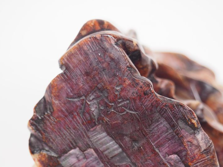 Statuette en stéatite représentant Laotse accompagné d'une grue et ten