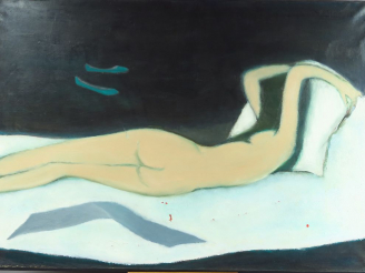 Vente aux enchères THAI TUAN  "Jeune femme nue allongée" Huile sur toile.  Signée en haut