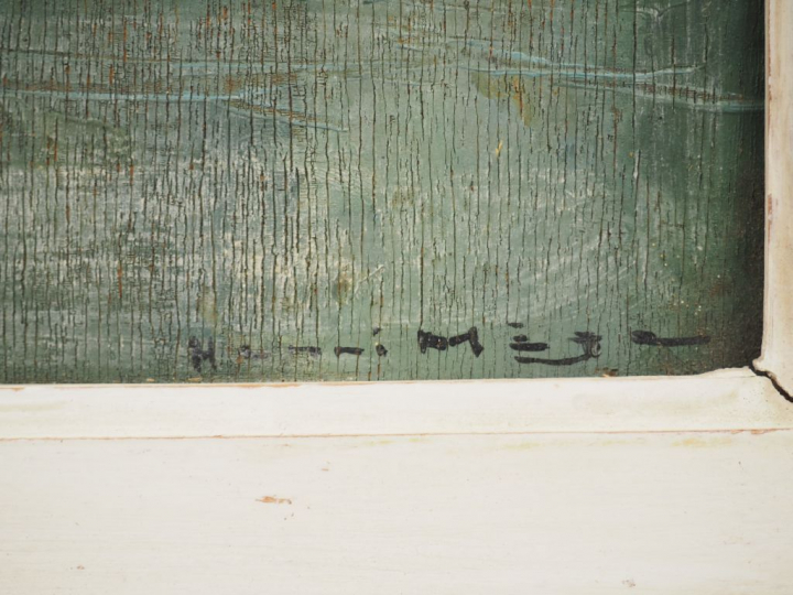 Henri MEGE  "Matin de printemps dans un village près de Hué" Huile sur