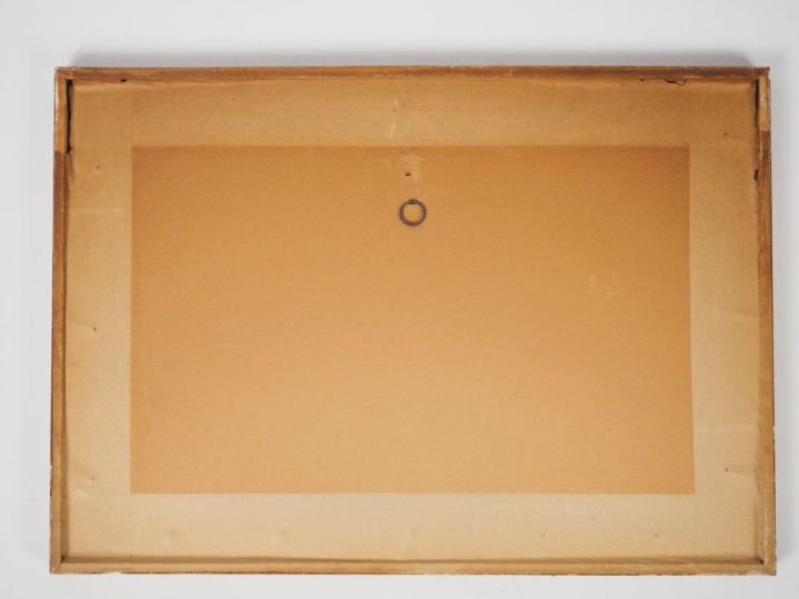 Ecole indochinoise  "Dans la rizière" Paire d'aquarelles.  Signées.  1