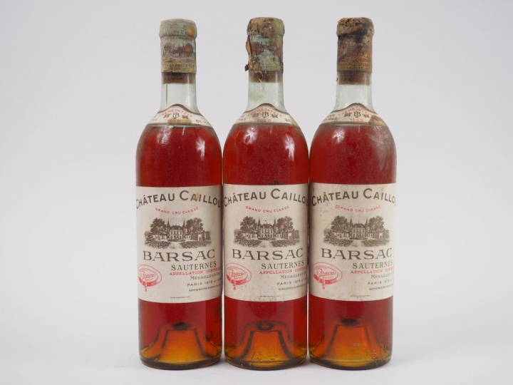 3 BOUTEILLES CHÂTEAU CAILLOU 'CRÈME DE TÊTE' SAUTERNES - 1959 - HEP/ET