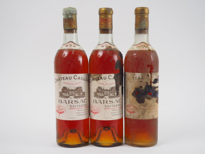 3 BOUTEILLES CHÂTEAU 'CAILLOU CRÈME DE TÊTE' SAUTERNES - 1959 - MEP/CA