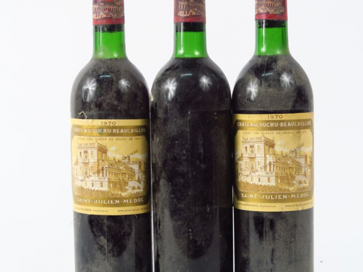 3 BOUTEILLES CHÂTEAU DUCRU BEAUCAILLOU GCC ST JULIEN - 1970 - LB/1 SE 