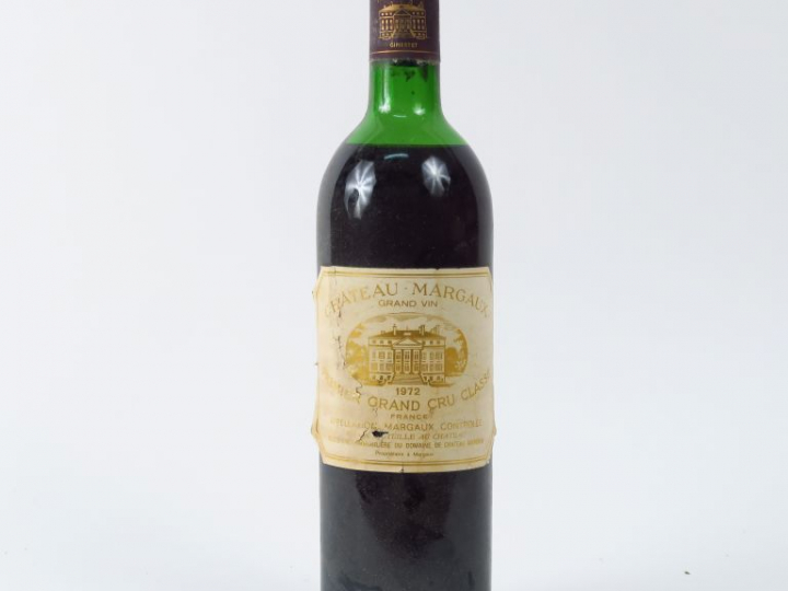 1 BOUTEILLE CHÂTEAU MARGAUX 1er GCC MARGAUX - 1972 - MEP/CAPS CORRODEE