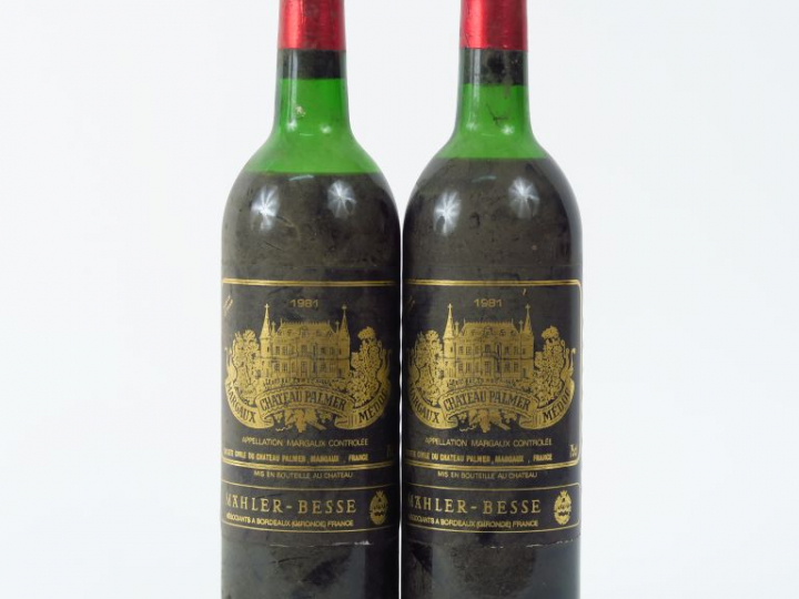 2 BOUTEILLES CHÂTEAU PALMER GCC MARGAUX - 1981 - 1 HEP/1 MEP