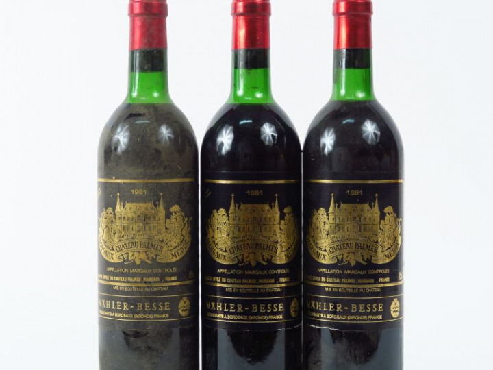 3 BOUTEILLES CHÂTEAU PALMER GCC MARGAUX - 1981 - 3 LB