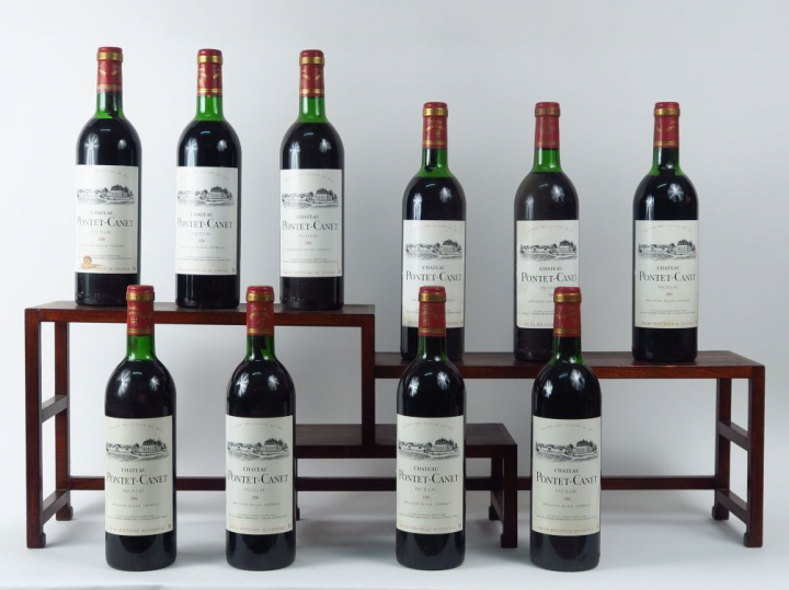 10 BOUTEILLES CHÂTEAU PONTET CANET GCC PAUILLAC - 1981 - CBO - 3 LB/7 