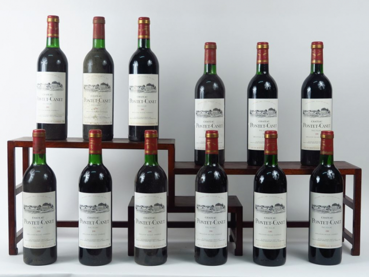 12 BOUTEILLES CHÂTEAU PONTET CANET GCC PAUILLAC - 1981 - CBO - 8 BG/4 