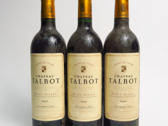 Vente aux enchères 3 BOUTEILLES CHÂTEAU TALBOT GCC ST JULIEN - 1990