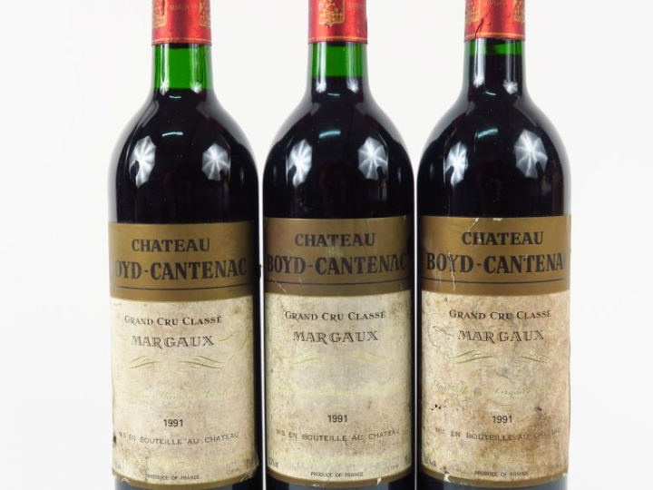 3 BOUTEILLES CHÂTEAU BOYD CANTENAC GCC MARGAUX - 1991 - 1 BG/EF