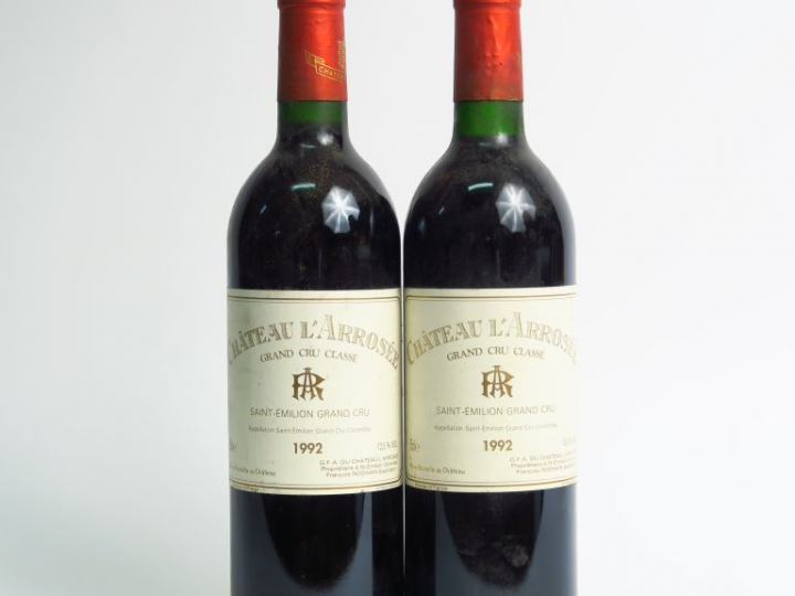 2 BOUTEILLES CHÂTEAU L'ARROSEE GCC ST EMILION - 1992