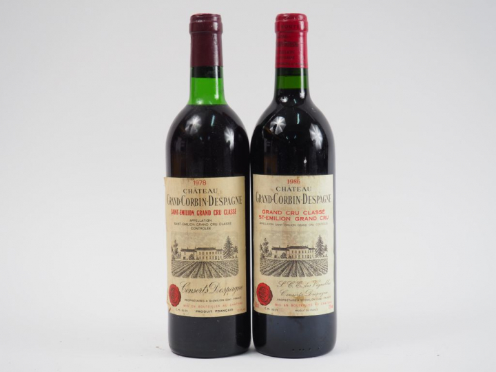 2 BOUTEILLES CHÂTEAU GRAND CORBIN DESPAGNE GCC ST EMILION - 1 de 1986/