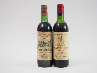 Vente aux enchères 2 BOUTEILLES : 1 ROC TAILLADE 1978 LB - 1 CLOS NAPOLEON GRAVES 1973 ME