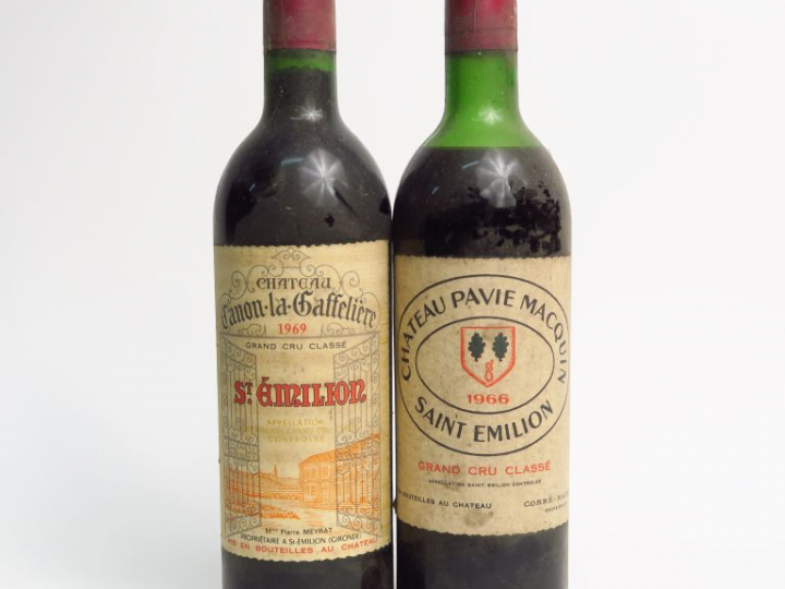 2 BOUTEILLES GCC ST EMILION : 1 CHÂTEAU CANON LA GAFFELIERE 1969 - 1 C
