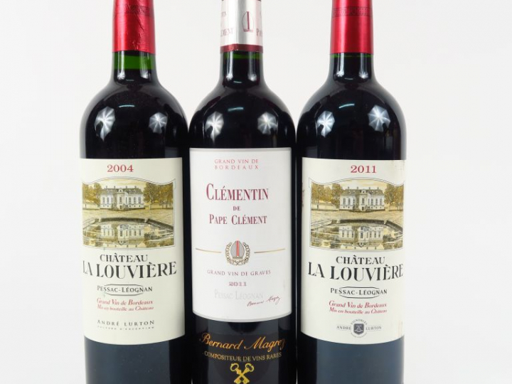 3 BOUTEILLES GRAVES : 1 CLEMENTIN DE PAPE CLEMENT 2011 - 2 CHÂTEAU LA 