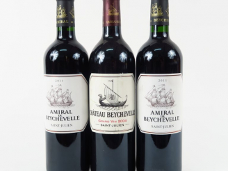 Vente aux enchères 3 BOUTEILLES ST JULIEN : 1 CHÂTEAU BEYCHEVELLE 2004 - 2 AMIRAL DE BEYC