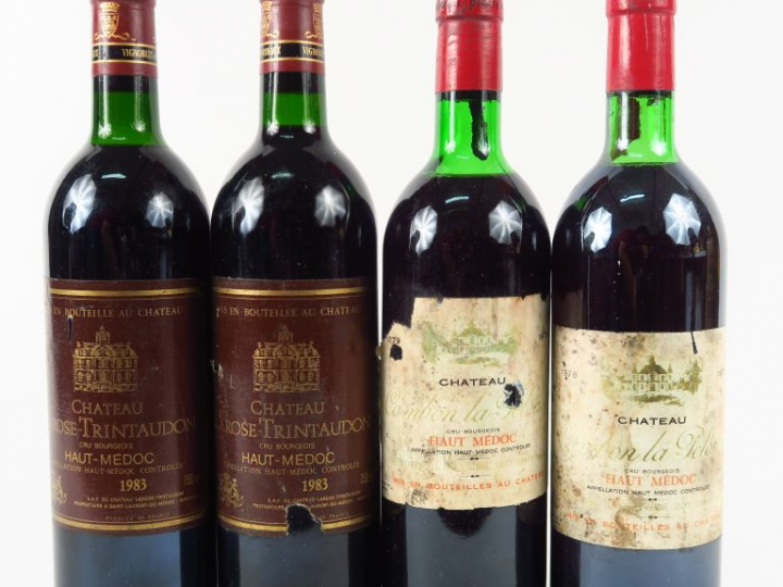 4 BOUTEILLES CB HAUT MEDOC : 2 CHÂTEAU LAROSE TRINTAUDON 1983 1BG/1 LB