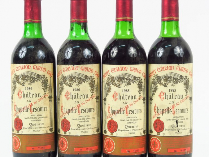 4 BOUTEILLES CHÂTEAU LA CHAPELLE LESCOURS GC ST EMILION - 2 de 1985/4 