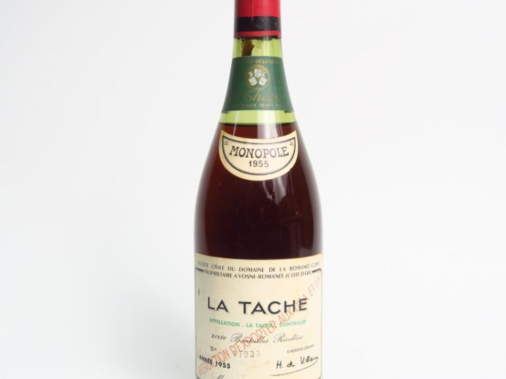 1 BOUTEILLE LA TACHE DOMAINE DE LA ROMANEE CONTI - 1955 - 5,7 CM/ETLT