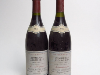 Vente aux enchères 2 BOUTEILLES CHAMBERTIN GC 'CLOS DE BEZE' BRUNO CLAIR - 1990 - 1 CM